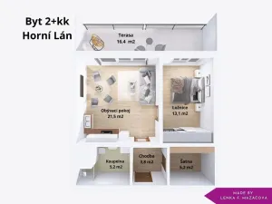 Pronájem bytu 2+kk, Olomouc - Nová Ulice, Horní lán, 48 m2