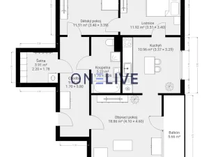 Prodej bytu 3+1, Plzeň, Brněnská, 74 m2