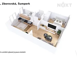 Pronájem bytu 2+1, Šumperk, Zborovská, 49 m2