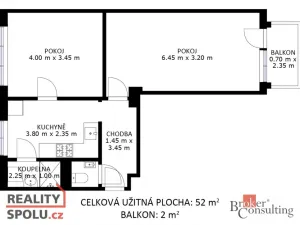 Prodej bytu 2+1, Zbýšov, Sportovní, 61 m2