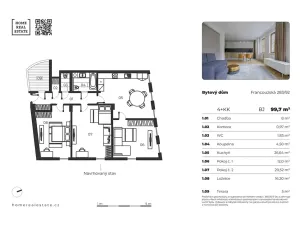 Prodej bytu 4+kk, Praha - Vršovice, Francouzská, 95 m2