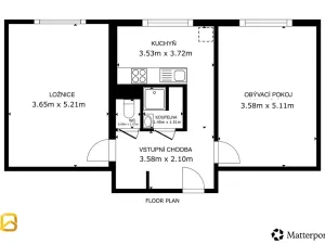 Pronájem bytu 2+1, Zlín - Malenovice, Milíčova, 58 m2