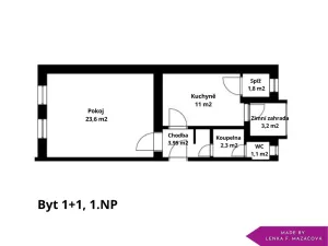 Pronájem bytu 1+1, Olomouc - Pavlovičky, Gorkého, 47 m2