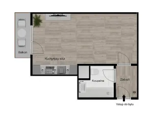 Pronájem bytu 1+kk, Ostrava - Poruba, Podroužkova, 25 m2