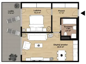 Pronájem bytu 2+kk, Chrudim, Luhanova, 48 m2