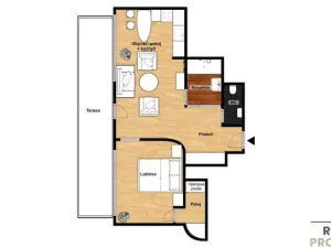 Pronájem bytu 2+kk, Praha, Masarykovo nábřeží, 51 m2