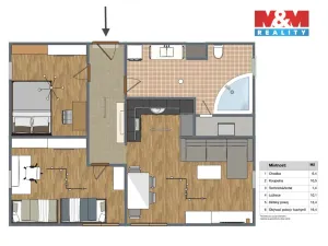 Prodej bytu 3+kk, Nehvizdy, Horoušanská, 61 m2