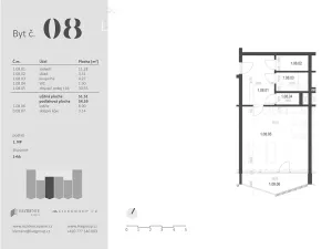 Prodej bytu 1+kk, Zbýšov, čtvrť Padělky, 54 m2