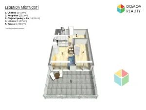 Pronájem bytu 2+kk, Hořovice, Pšeničná, 43 m2