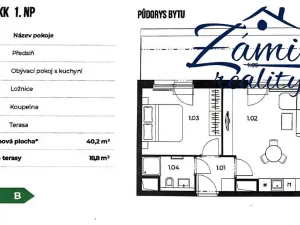 Prodej bytu 2+kk, Unhošť, Karla Čapka, 59 m2