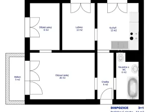 Prodej bytu 3+1, Pelhřimov, Boženy Němcové, 64 m2