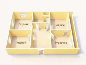 Prodej bytu 3+1, Louny, U Stadionu, 68 m2