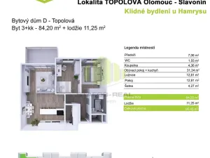 Pronájem bytu 3+kk, Olomouc, Topolová, 78 m2
