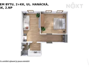Pronájem bytu 2+kk, Šumperk, Hanácká, 37 m2