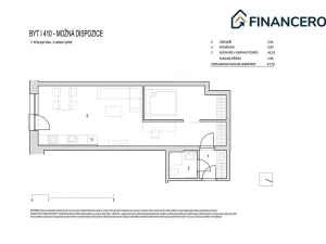 Pronájem bytu 2+kk, Brno, Táborská, 47 m2