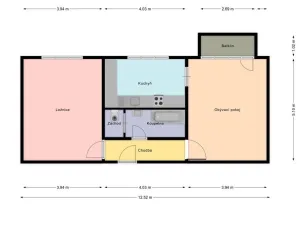 Pronájem bytu 2+1, Modřice, Poděbradova, 61 m2
