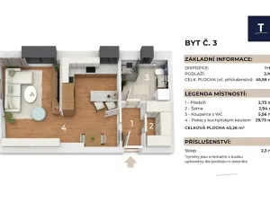 Prodej bytu 1+kk, Brno, Banskobystrická, 46 m2