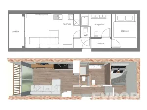 Prodej bytu 2+kk, Jiřetín pod Bukovou, 41 m2