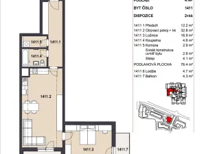 Pronájem bytu 2+kk, Praha - Letňany, Škrábkových, 72 m2