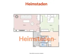 Pronájem bytu 2+1, Havířov - Město, Gustava Klimenta, 49 m2