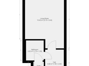 Pronájem bytu 1+kk, Praha - Hloubětín, Poděbradská, 32 m2