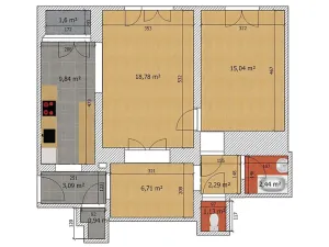 Pronájem bytu 2+kk, Praha - Žižkov, Jičínská, 61 m2