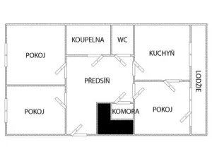 Prodej bytu 3+1, Praha - Vinoř, Uherská, 70 m2