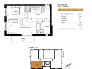 Pronájem bytu 2+kk, Chlumec nad Cidlinou - Chlumec nad Cidlinou IV, Rooseveltova, 60 m2