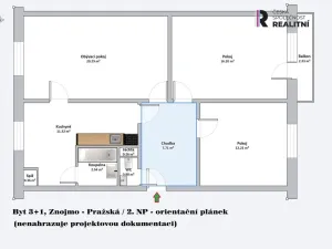Prodej bytu 3+1, Znojmo, Pražská, 76 m2