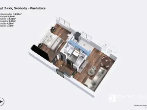 Prodej bytu 2+1, Pardubice, Svobody, 46 m2