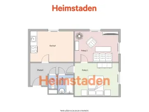 Pronájem bytu 2+1, Ostrava - Poruba, Alšovo náměstí, 51 m2
