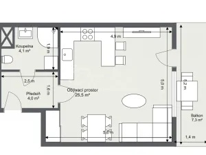Prodej bytu 1+kk, Praha - Uhříněves, U uhříněveské obory, 39 m2