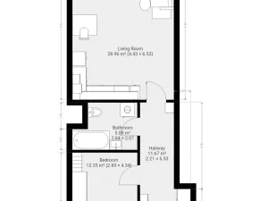 Pronájem bytu 2+kk, Praha - Libeň, Českomoravská, 59 m2