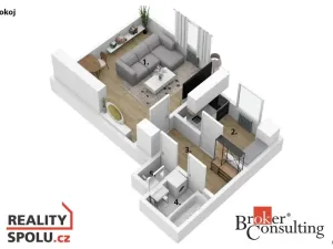 Prodej bytu 1+1, Rosice, 37 m2