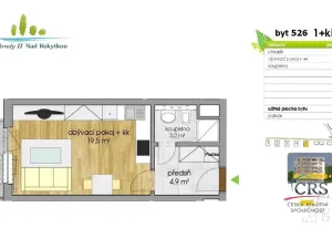 Prodej bytu 1+kk, Praha - Hloubětín, Modrého, 32 m2