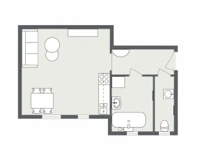 Pronájem bytu 1+kk, Bohumín - Nový Bohumín, Jana Palacha, 38 m2