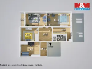 Pronájem bytu 4+1, Krupka - Maršov, Karla Čapka, 101 m2