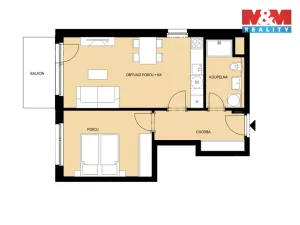 Pronájem bytu 2+kk, Pardubice - Pardubičky, Nová Tesla, 46 m2