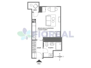 Pronájem bytu 1+kk, Praha - Žižkov, Rečkova, 32 m2