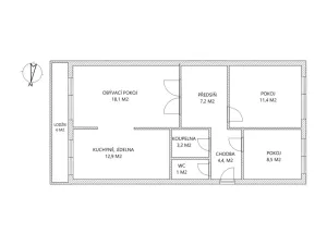 Prodej bytu 3+1, Kladno - Kročehlavy, Italská, 72 m2