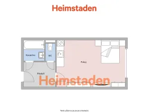 Pronájem bytu 1+kk, Orlová - Lutyně, Masarykova třída, 26 m2