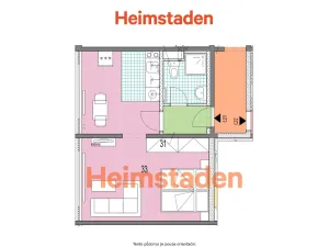 Pronájem bytu 1+kk, Karviná - Hranice, Slovenská, 31 m2