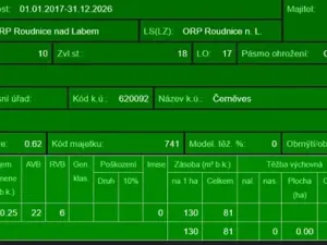 Prodej podílu lesa, Černěves, 9239 m2