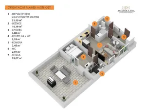 Pronájem bytu 2+kk, Praha, Plzeňská, 48 m2