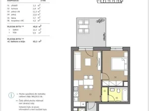 Prodej bytu 2+kk, Brno, Líšeňská, 51 m2