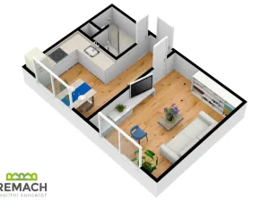 Pronájem bytu 1+1, Uherské Hradiště, náměstí Republiky, 33 m2