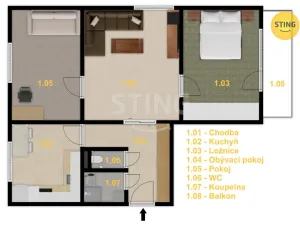 Prodej bytu 3+1, Karviná, Čajkovského, 59 m2