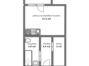 Pronájem bytu 1+kk, Znojmo, Vídeňská třída, 34 m2