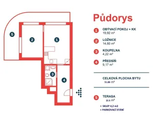 Prodej bytu 2+kk, Praha - Libeň, Kurta Konráda, 51 m2