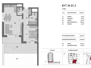 Prodej bytu 2+kk, Praha - Letňany, Malkovského, 62 m2